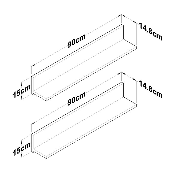 Hanah Home AE106 - 4684 Estantería de Pared Nogal